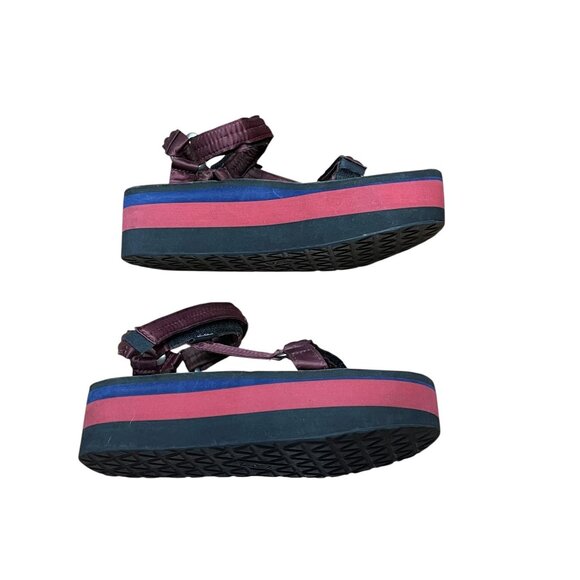 Teva Opening Ceremony Womens Platform Sandals Red & Blue  Adjustable Size 10 - Picture 10 of 11
